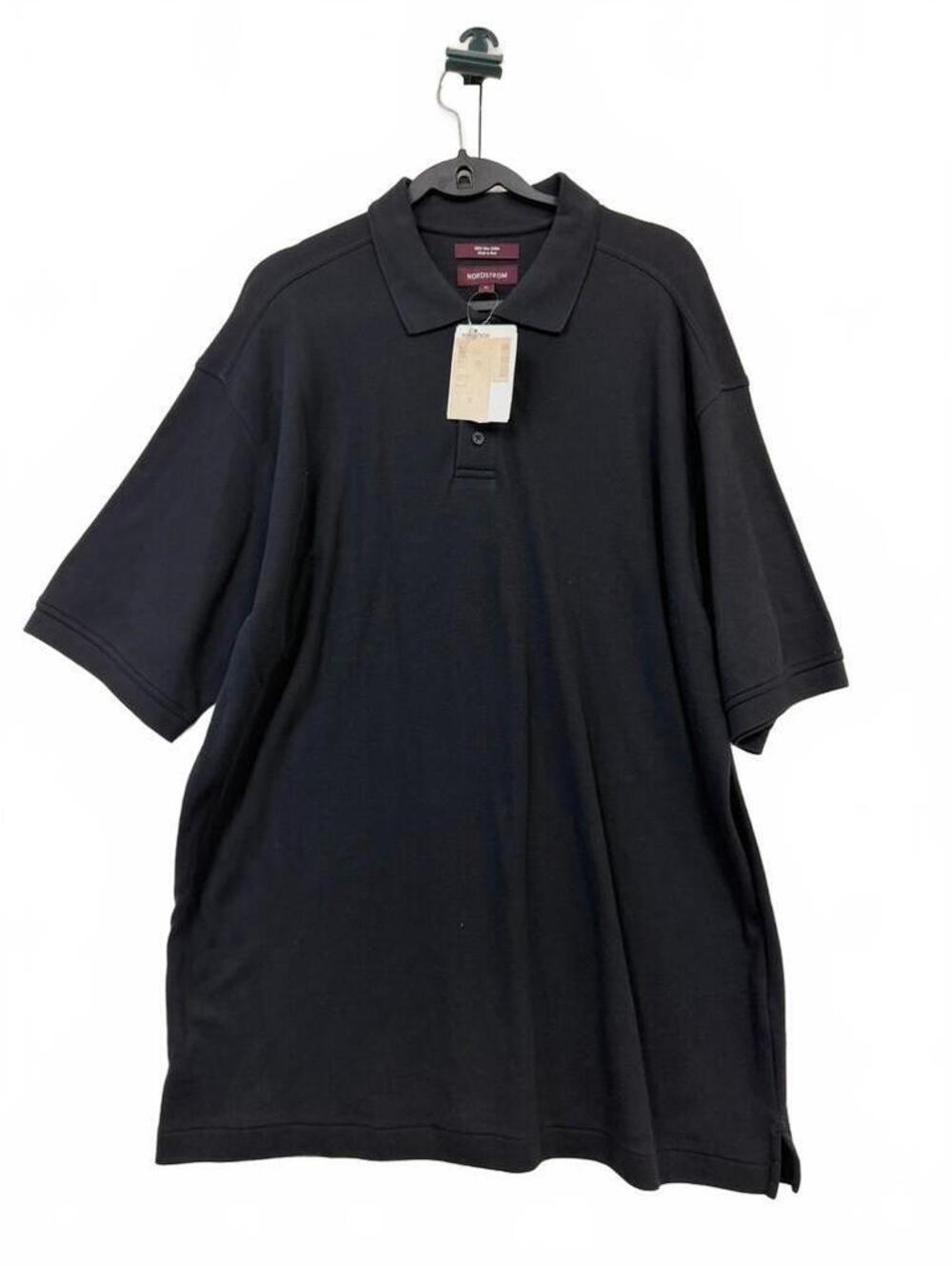 NWT Nordstrom Men’s XL Black Pima Cotton Polo Shirt Short Sleeve Classic Fit